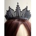 Корона за коса с черни кристали Queen of Black код 0728ЛЧ